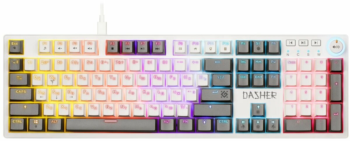 Клавиатура Defender Dasher GK-472 White (45472)