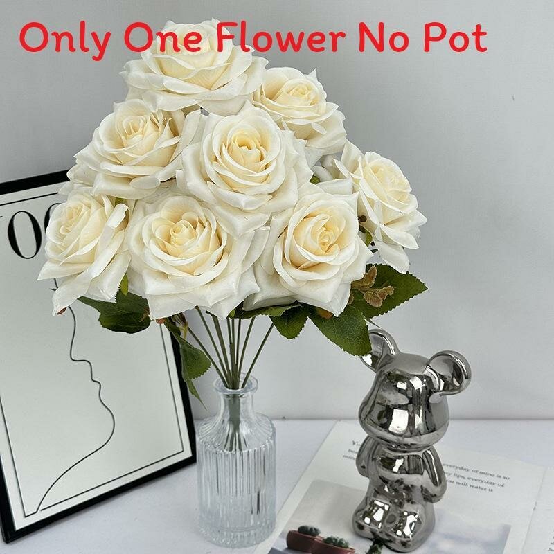 Романтический шелковый розовый букет для свадебного декора и внутреннего оформления крем