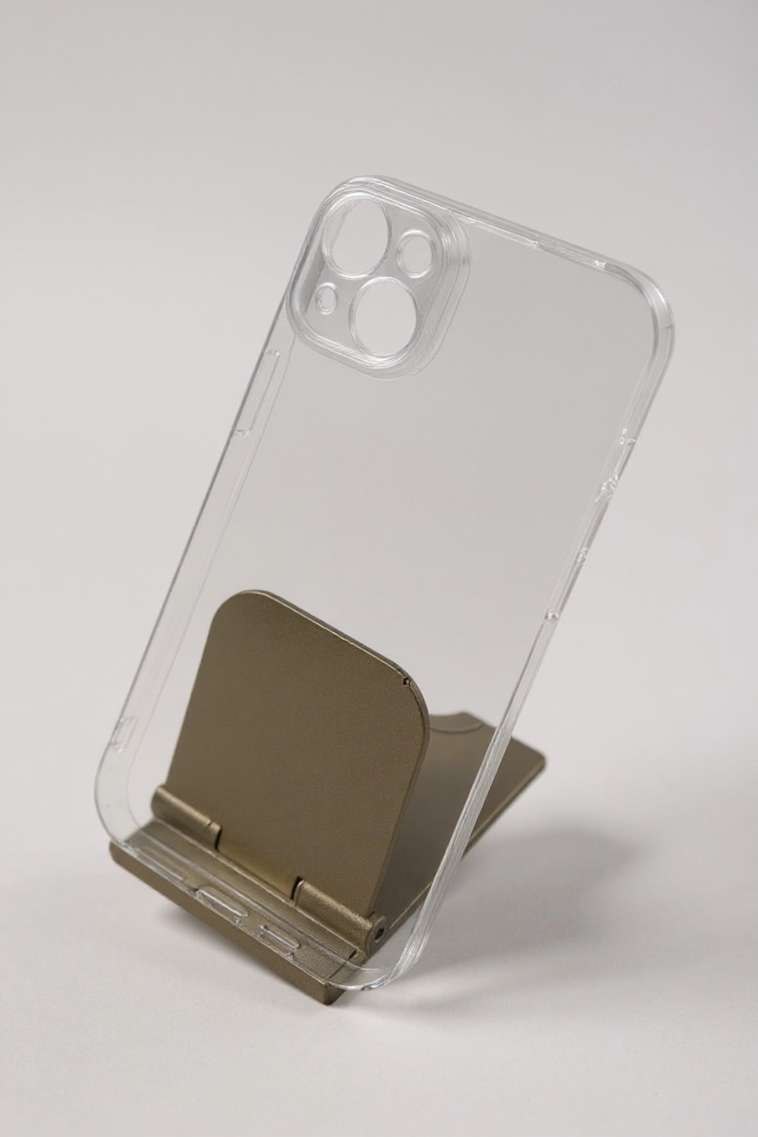 Чехол бесцветный, для Iphone 14 plus, силикон, прозрачный, противоударный — фото 1