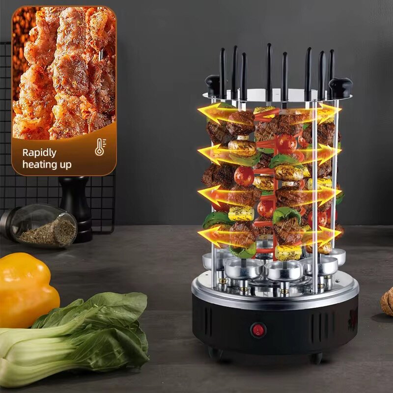 Шашлычница электрическая, настольная, для приготовления шашлыка и барбекю, 8 шампуров