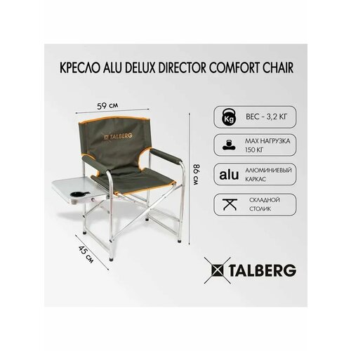 Кресло туристическое складное со спинкой Talberg Alu Delux Director Comfort Chair