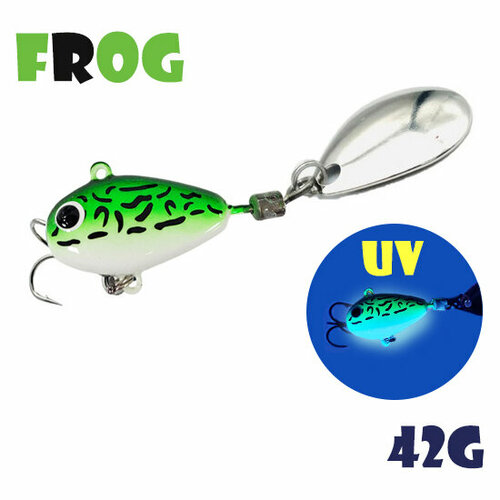 Блесна Тейл-Спиннер для рыбалки Uf-Studio Hurricane 42g #Gria Frog