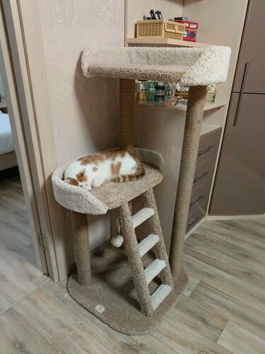 Изображение товара Игровой комплекс когтеточка Моя Котя "Кисельные берега" цвет бежево-белый