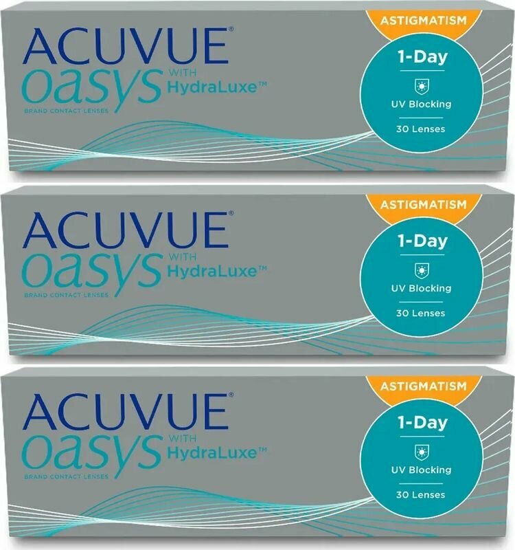 Acuvue Oasys 1-Day with HydraLuxe for Astigmatism (30 линз) (-4.50/-0.75/30°/8.5)