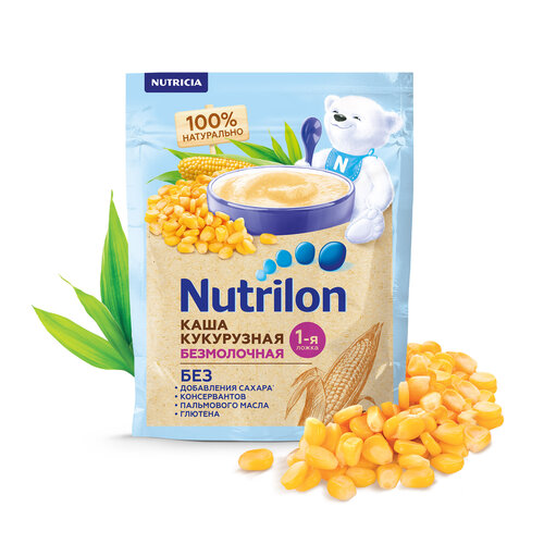 Каша Nutrilon (Nutricia) безмолочная кукурузная, с 5 месяцев каша nutrilon nutricia молочная рисовая с 6 месяцев