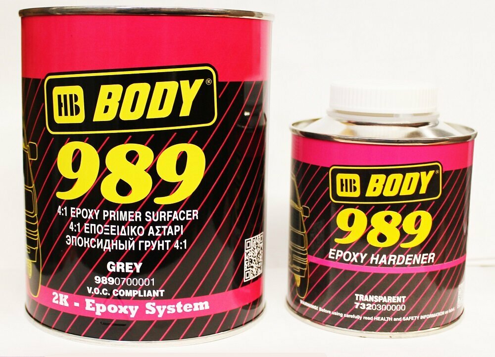 Грунт BODY 989 2К эпоксидный серый 1л + отвердитель 0,25л