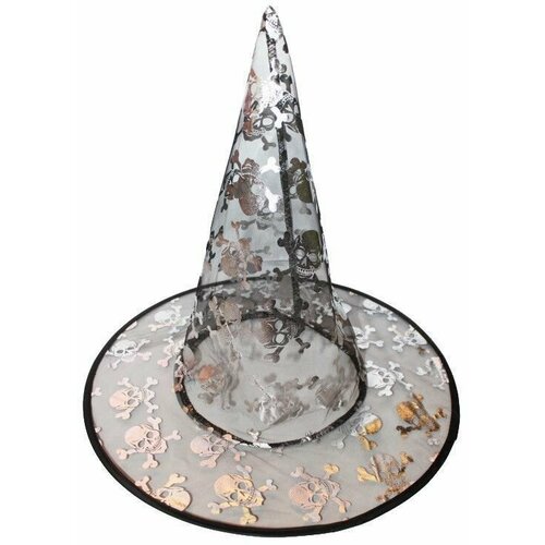 фото Шляпа ведьмы с пауками серебряная с черепами нет бренда