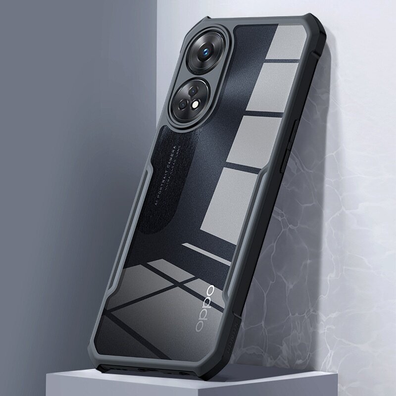 Задняя панель-чехол-накладка MyPads для OPPO Reno 8T 4G из силикона c прозрачной пластиковой задней стенкой с черной окаемкой