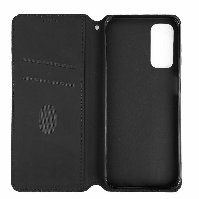 Чехол-книжка MyPads для Samsung Galaxy A54 из качественной импортной эко-кожи с 3d узором черный с магнитной крышкой — фото 1