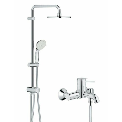 Душевая система со смесителем для ванны Grohe Bau Classic Tempesta New 60, хром комплект сантехники для ванной grohe bau classic душевая система смеситель гигиенический душ