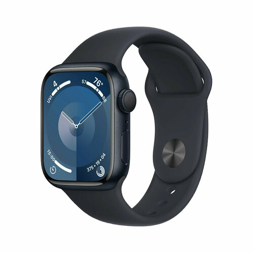 apple watch series 9 41mm midnight aluminum case with midnight sport band gps размер s m Часы Apple Watch Series 9 GPS 45mm Midnight Aluminum Case with Midnight Sport Band - M/L