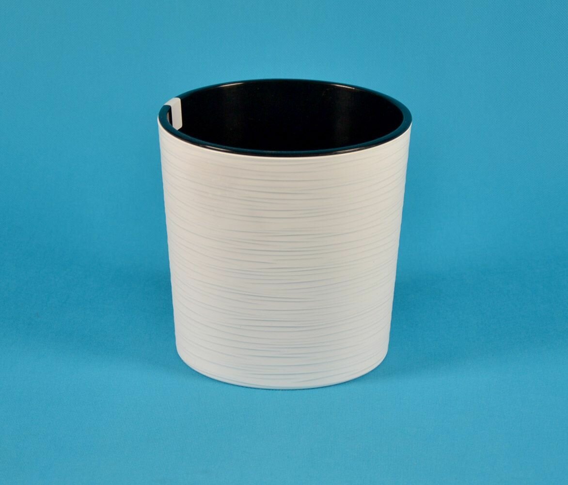 фото Кашпо Вега с вкладкой белое / 10,2л / d25см / h25см