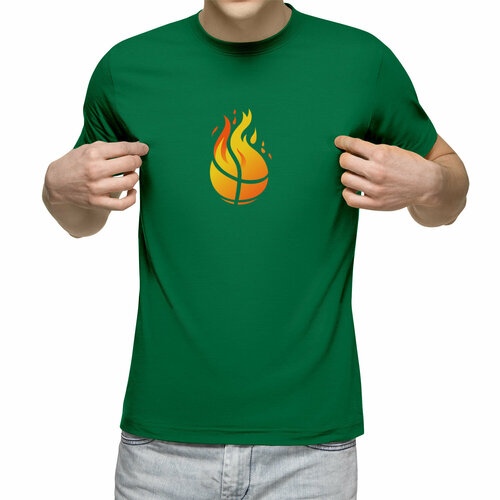 Футболка Us Basic, размер 2XL, зеленый мужская футболка баскетбольный мяч l синий