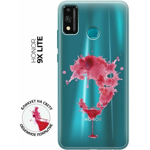 Силиконовый чехол с принтом Cocktail Splash для Honor 9X Lite / Хонор 9Х Лайт силиконовый чехол на honor 9x lite хонор 9x лайт девушка с кофе прозрачный