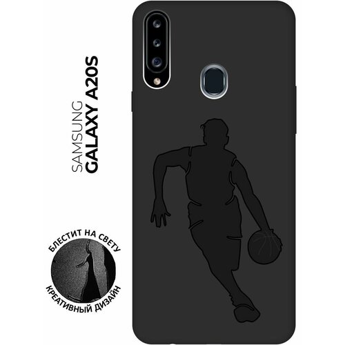 Матовый чехол Basketball для Samsung Galaxy A20s / Самсунг А20 эс с эффектом блика черный матовый чехол cocktail splash для samsung galaxy a20s самсунг а20 эс с 3d эффектом черный