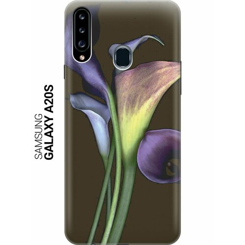 силиконовый чехол на samsung galaxy a20s самсунг а20 эс с эффектом блеска ретро лампа Силиконовый чехол на Samsung Galaxy A20s, Самсунг А20 эс с принтом Каллы