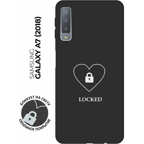 Матовый чехол Locked W для Samsung Galaxy A7 (2018) / Самсунг А7 2018 с 3D эффектом черный матовый чехол are you a pooch w для samsung galaxy a7 2018 самсунг а7 2018 с 3d эффектом черный