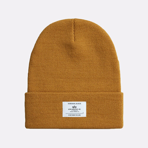 фото Шапка бини alpha industries essential beanie, размер onesize, коричневый