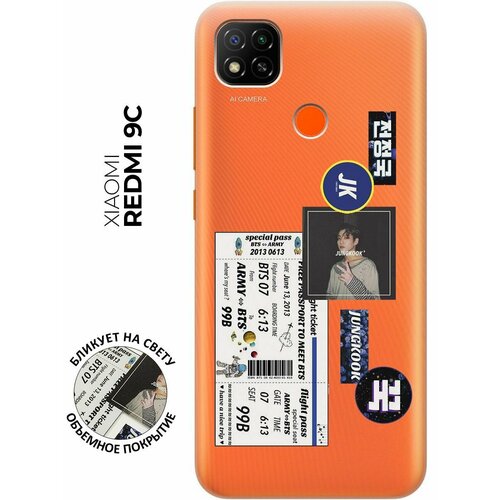 Силиконовый чехол с принтом BTS Stickers для Xiaomi Redmi 9C / Сяоми Редми 9С силиконовый чехол с принтом bts stickers для xiaomi redmi go сяоми редми го