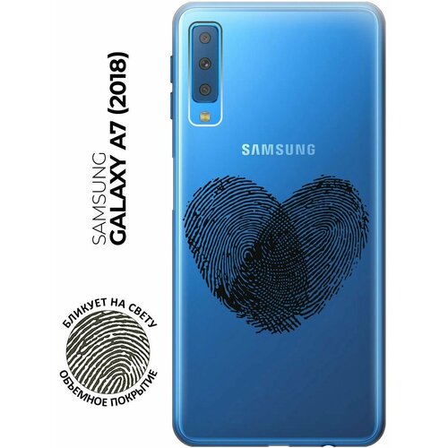 Силиконовый чехол с принтом Lovely Fingerprints для Samsung Galaxy A7 (2018) / Самсунг А7 2018 силиконовый чехол на samsung galaxy a7 2018 самсунг а7 2018 с 3d принтом hello camomiles прозрачный