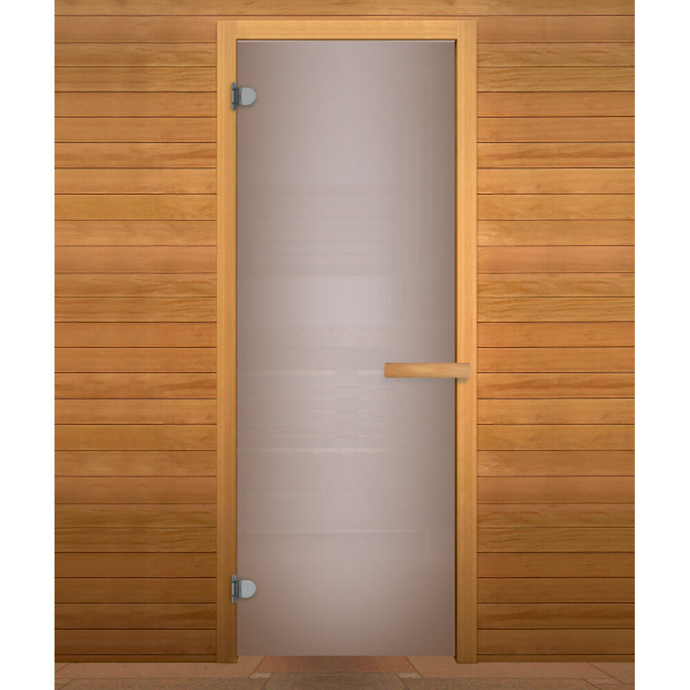 Дверь стеклянная Сатин Матовая 1900х700мм (6мм, 2 петли 716 CR хром, коробка осина) - фотография № 2