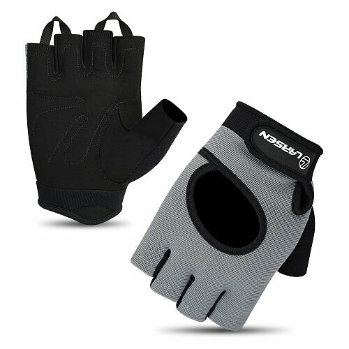 Перчатки для фитнеса Larsen, черно-серые, размер: S