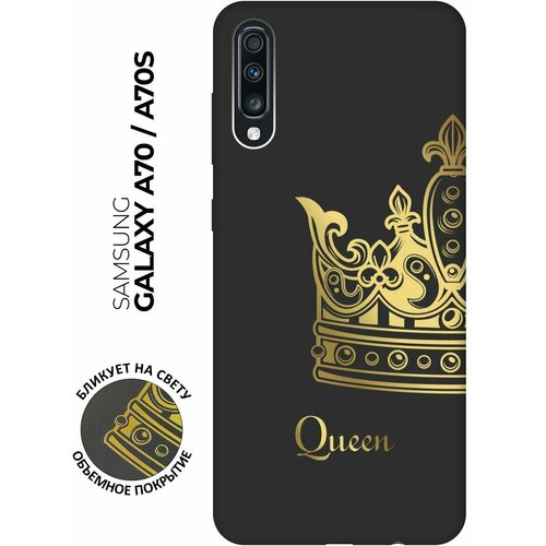 Матовый чехол True Queen для Samsung Galaxy A70 / A70s / Самсунг А70 / А70с с 3D эффектом черный матовый чехол на samsung galaxy a70 a70s самсунг а70 а70с soft touch синий