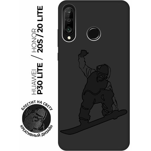 Матовый чехол Snowboarding для Huawei P30 Lite / Honor 20 Lite / Honor 20s / Хуавей П30 Лайт / Хонор 20 Лайт / Хонор 20s с эффектом блика черный матовый чехол boxing для huawei p30 lite honor 20 lite honor 20s хуавей п30 лайт хонор 20 лайт хонор 20s с эффектом блика черный