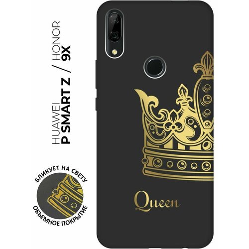 Матовый чехол True Queen для Honor 9X / 9X Premium / Huawei P Smart Z / Y9 Prime (2019) / Хуавей П Смарт Зет / У9 Прайм (2019) / Хонор 9Х черный матовый чехол true king для honor 9x 9x premium huawei p smart z y9 prime 2019 хуавей п смарт зет у9 прайм 2019 хонор 9х черный