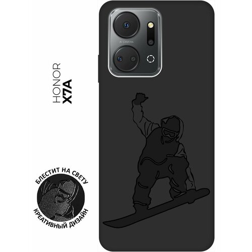 Матовый чехол Snowboarding для Honor X7a / Хонор Х7а с 3D эффектом черный матовый чехол sweater для honor x7a хонор х7а с 3d эффектом черный