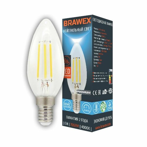 Лампа "BRAWEX" светодиодная C35F-E14-9N