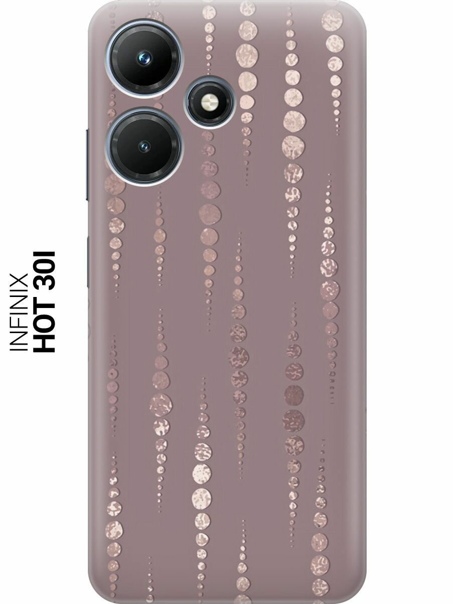 Силиконовый чехол на Infinix Hot 30i, Инфиникс Хот 30и с принтом "Монеты в розовых песках"