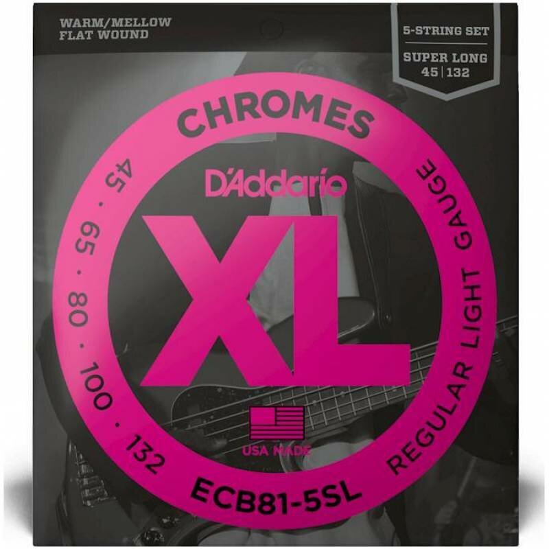 D'Addario ECB81-5SL - комплект струн для 5 струнной бас-гитары 45-65-80-100-132