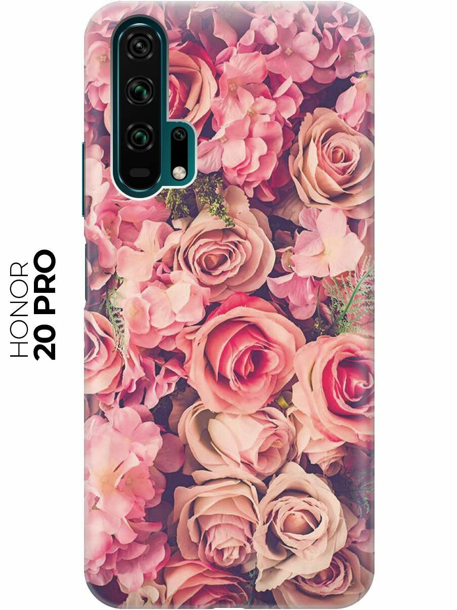 Чехол - накладка ArtColor для Honor 20 Pro с принтом "Розовый куст"