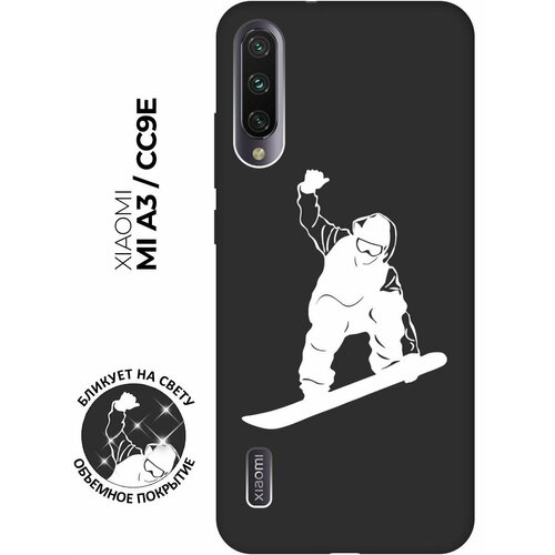 Матовый чехол Snowboarding W для Xiaomi Mi A3 / CC9e / Сяоми Ми А3 / Ми СС9е с 3D эффектом черный матовый чехол snowboarding для xiaomi mi a3 cc9e сяоми ми а3 ми сс9е с эффектом блика черный