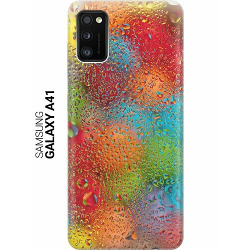 ультратонкий силиконовый чехол накладка для samsung galaxy m31 с принтом капли и разноцветные шары Ультратонкий силиконовый чехол-накладка для Samsung Galaxy A41 с принтом Капли и разноцветные шары