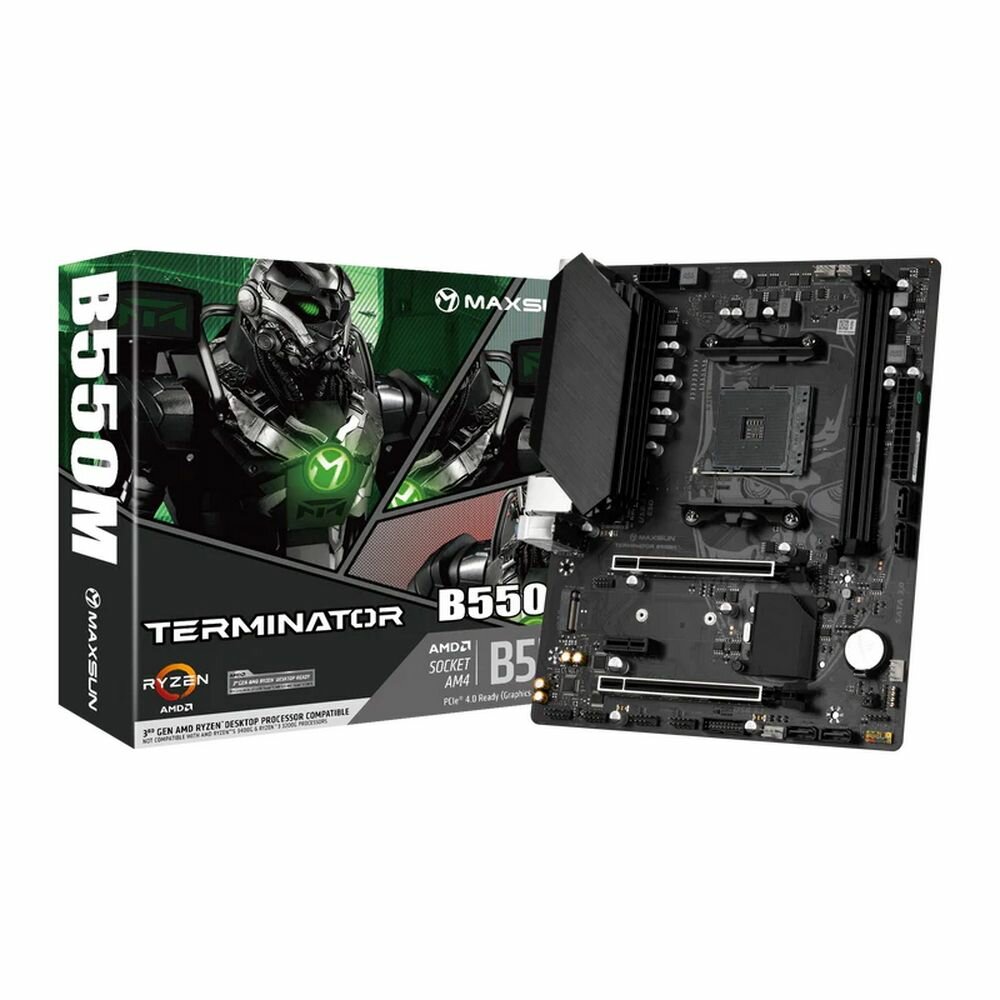 MS-Terminator B550M AM4, B550, 2xDDR4, 1xPCI-E 16X,1xPCI-E 4X,1xPCI-E 1X,1xM.2, Front2xUSB3.0, 2xUSB2.0, Rear4xUSB2.0, 2xUSB3.0, 4xSATA 3.0, 1GLan, H