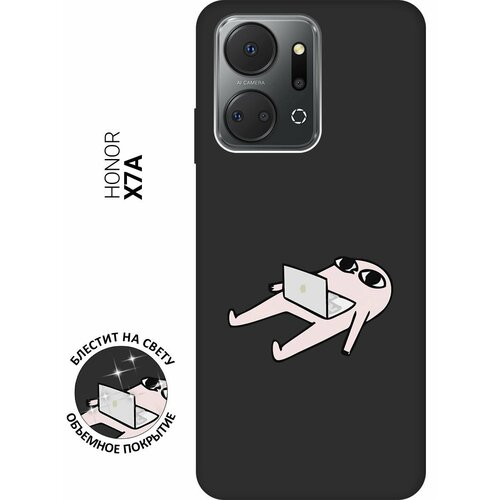 Матовый Soft Touch силиконовый чехол на Honor X7a, Хонор Х7а с 3D принтом Freelance черный матовый soft touch силиконовый чехол на honor x7a хонор х7а с 3d принтом grand wolf черный