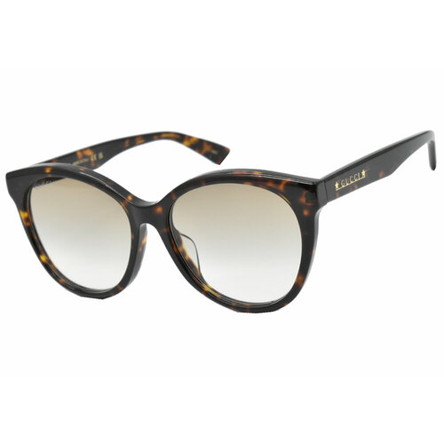 фото Солнцезащитные очки gucci, круглые, оправа: пластик, градиентные, для женщин, коричневый