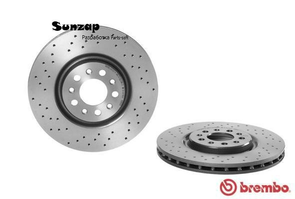 BREMBO 09.9365.2X Диск тормозной задние ALFA ROMEO 159 (939) (09/05-11/11) F / ALFA ROMEO 159 Sportwagon (939) (03/06-11/11) F / ALFA ROMEO BRERA (01/06-) F / ALFA ROMEO GIULIETTA (94