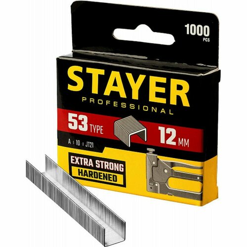 Тонкие скобы для степлера STAYER тип 53 12 мм 1000 шт скобы для степлера vira тип 53 п образные 12 мм 1000 шт