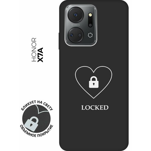 Матовый чехол Locked W для Honor X7a / Хонор Х7а с 3D эффектом черный матовый чехол locked w для honor 30 хонор 30 с 3d эффектом черный