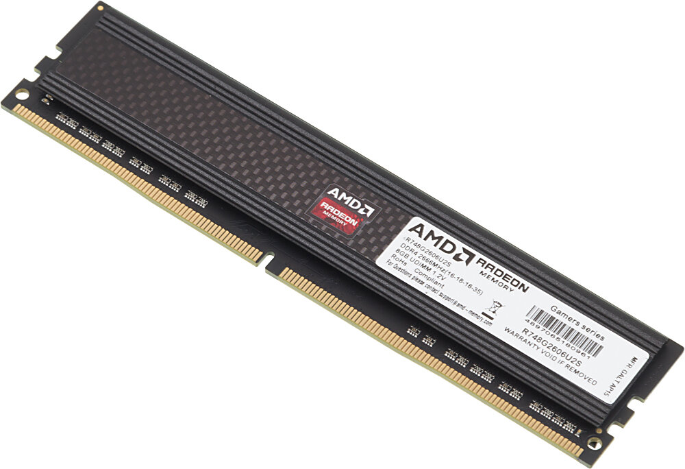 Память DDR4 8Gb 2666MHz AMD R748G2606U2S-U Radeon R7 Performance Series RTL PC4-21300 CL16 DIMM 288-