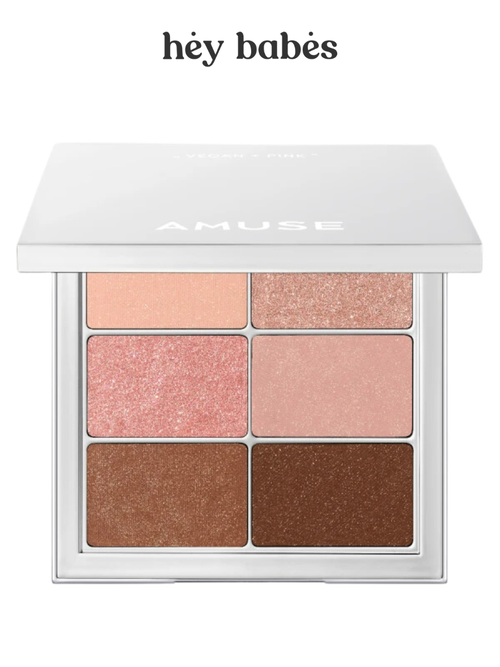 Палетка теней для век в розовых оттенках AMUSE Eye Vegan Sheer Palette 02 Sheer Pink