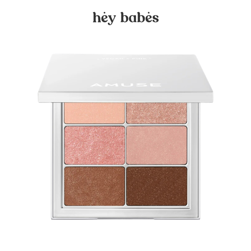 Палетка теней для век в розовых оттенках AMUSE Eye Vegan Sheer Palette 02 Sheer Pink