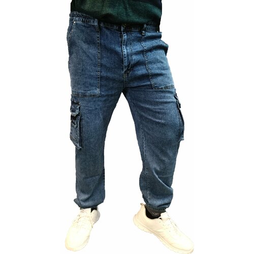 finn flare джинсы джоггеры мужские с поясом на резинке Джоггеры Ramon Miele, размер 58, синий