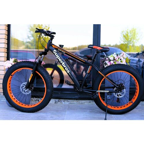 Велосипед 26 SPR Fatbike фэтбайк Стильный Горный ВзрослыйПодростковыйДетский чёрный с оранжевым 2335000₽