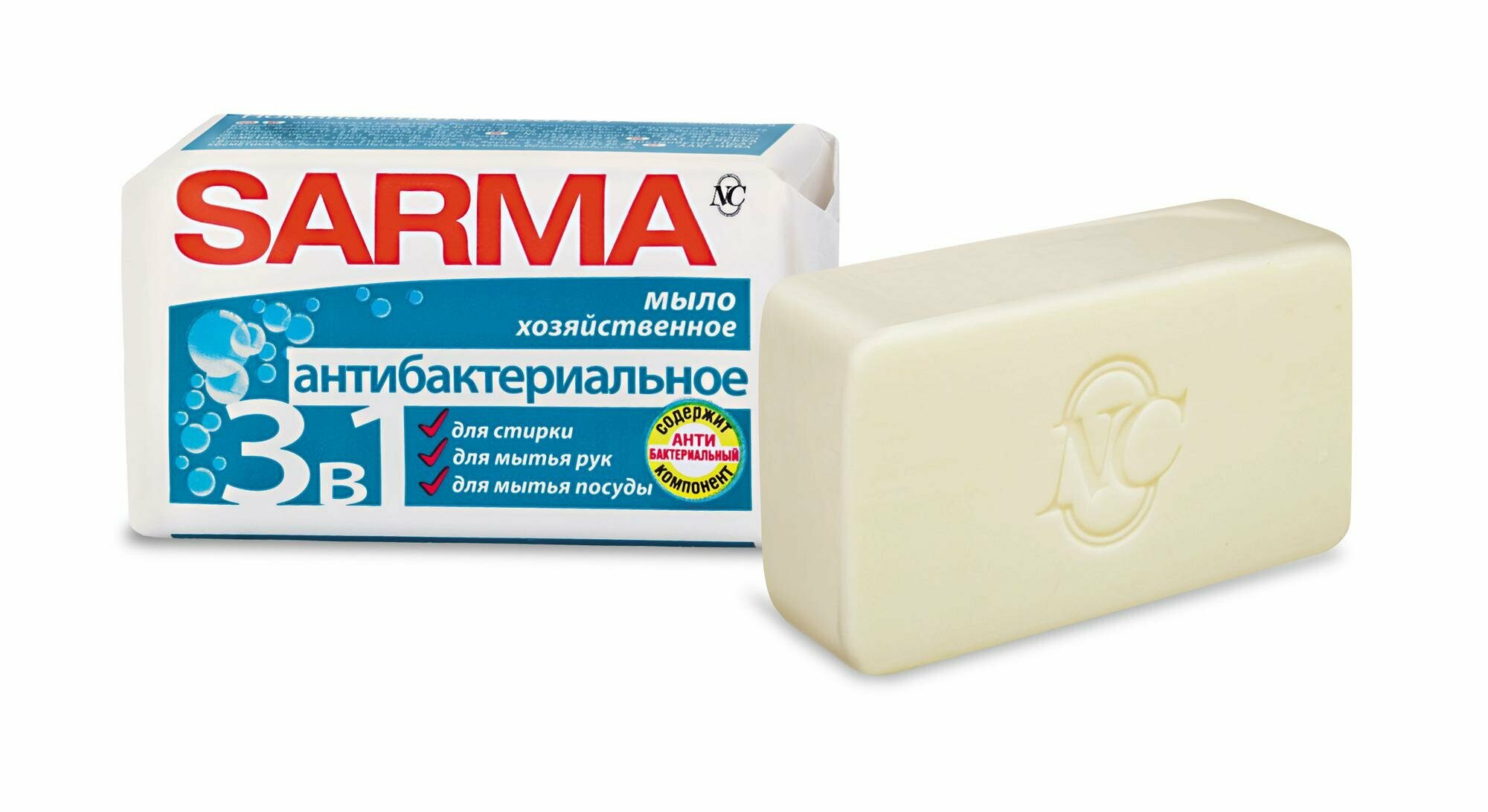 Хозяйственное мыло SARMA Антибактериальное 0.14 кг - фотография № 13