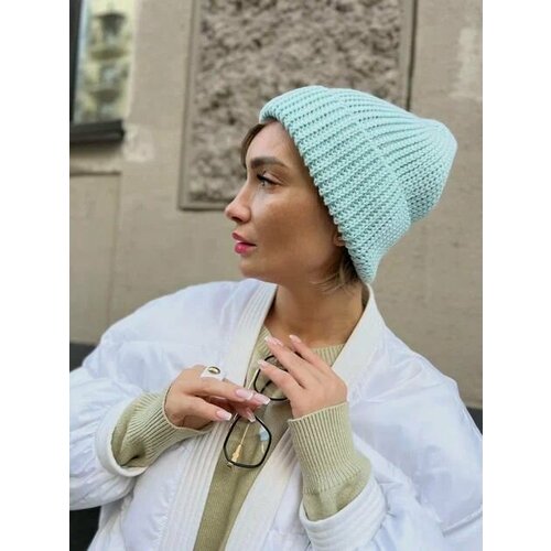фото Шапка бини peony & wool, размер s/m, зеленый