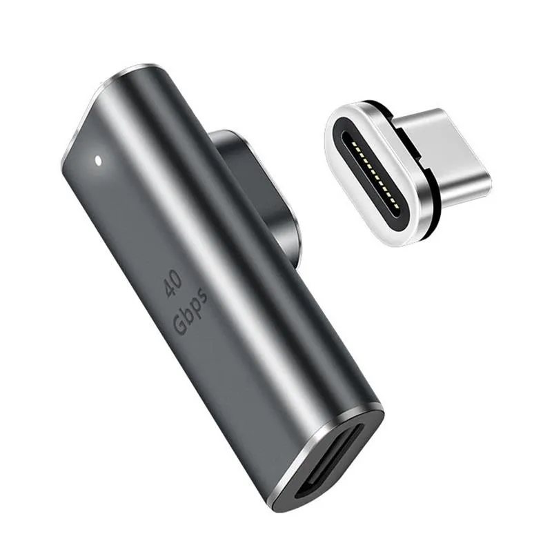 Магнитный адаптер PALMEXX USB-C 4.0, PD100W, 8K@60Hz, 40Gbps, угловой — фото 1